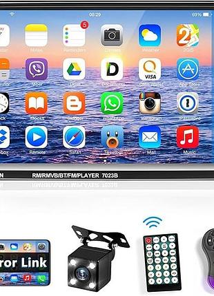 Автомобільна магнітола podofo car mp5 player sh4ampod автомагнітола із сенсорним екраном і задньою камерою