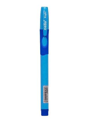 Ручка масляна "fine top" cl1361r-50(blue) синя 0,7 мм, тренажер правша синій
