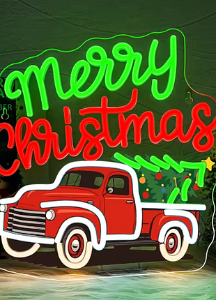 Неонова вивіска 32х32 см merry christmas nyxen led neon sign декоративний настінний світильник для дому