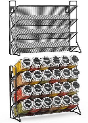 2 шт. кухонна підставка для спецій spice rack настінний 4-ярусний органайзер для зберігання баночок зі спеціями
