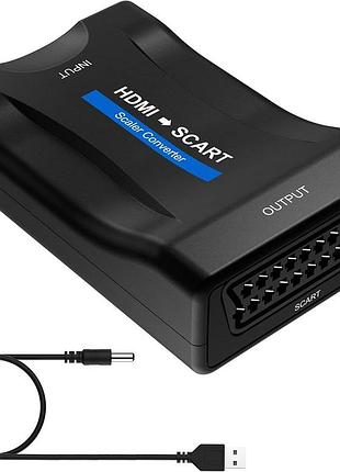 Адаптер-конвертер hdmi в scart scaler converter конвертер для преображения цифрового видео в сигнал scart cvbs
