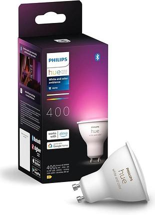 Светодиодная точечная лампочка для системы hue philips hue 9290036665 400lm gu10 смарт-лампочка с приложением