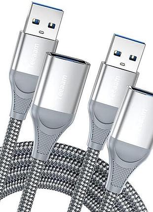 2 шт. подовжувальний usb-кабель 2 м і 3 м teeaam usb кабель із роз'ємами a-штекером і a-гнездом