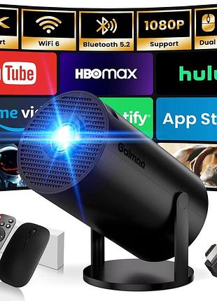 Портативный проектор gaimoo ultra hd gm200 android wi-fi bluetooth мультимедийный смарт проектор