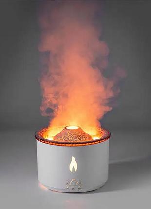 Ароматичний дифузор volcano fire flame, аромотерапія, зволожувач повітря, 2 кольори пульт jellyfish mist flame volcano home