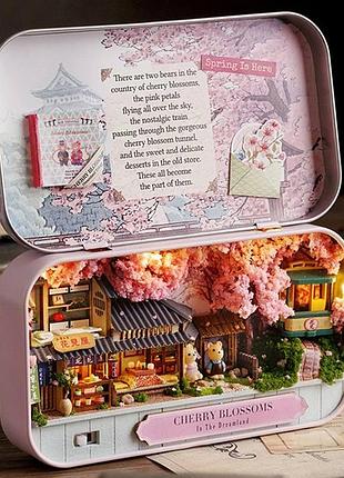 Румбокс diy «мир сакуры» cherry blossoms, мини-театр в коробочке с led-подсветкой (10653)