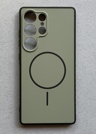 Samsung galaxy s25 ultra чохол proove softline green з magnetic ring, зелений, з магнітами та бездротовою зарядкою