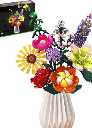 Конструктор цветы invitop flower clusters набор для создания букетов цветов из конструктора на 861 деталей