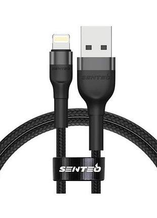Usb кабель senteo st-01 montes series 2.4a usb-a до apple lightning 1000mm чорний