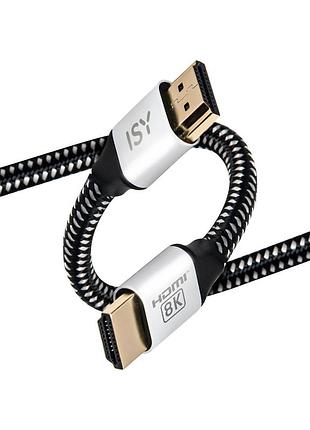 Кабель hdmi 2.1 3 м isy высокоскоростной кабель для передачи видео и аудио