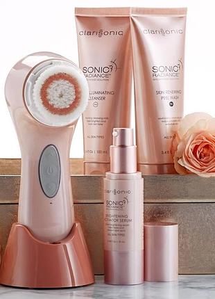 Электрическая щетка массажер для лица clarisonic sonic radiance набор для очистки кожи лица с пилингом