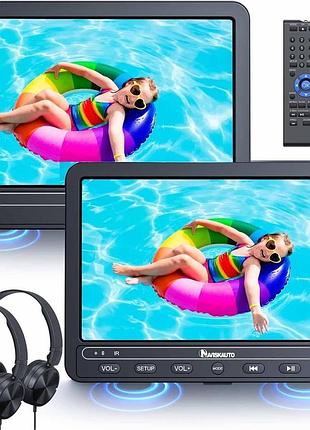 Автомобильный dvd-плеер с 10,5-дюймовым экраном 2500 mah naviskauto портативный dvd-плеер для автомобиля с 2 наушниками