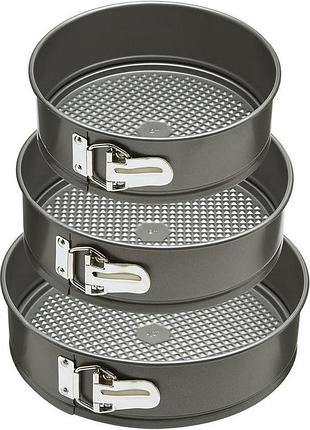 3 шт. набір роз'ємних форм 18/20/22 см fda springform cake pan set круглі форми з антипригарним покриттям для випікання
