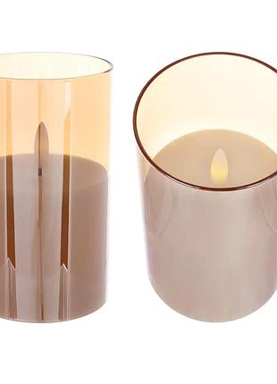 2 шт. світлодіодні свічки з ефектом живого полум'я 7.5×12 см led candles with remote control світлодіодні декоративні свічки