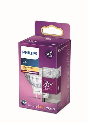 Світлодіодна лампа gu5.3 2.9 w 230 лм з теплим білим світлом 2700 k philips лампа для точкових світильників