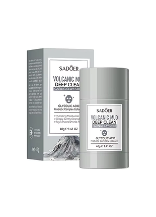 Глиняная маска-стик для лица sadoer volcanic для глубокой очистки пор 40 г