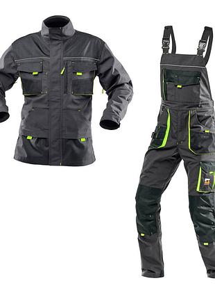 Костюм рабочий защитный мужской steeluz lime мод 26 (куртка рабочая и полукомбинезон рабочий) рост 176 см, спецодежда xl