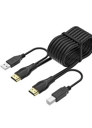 Кабель для під'єднання двох комп'ютерів 3 м yinker hdmi + usb kvm комбінований кабель для передавання даних