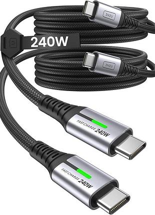 2 шт. зарядний кабель type c-type c 2 м iniu usb-c cable di-d7cc універсальний кабель type c для швидкого заряджання