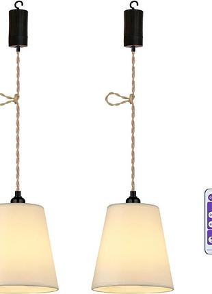 2 шт. підвісний світильник fabric hanging lamp декоративні тканинні світильники на батарейках із пультом