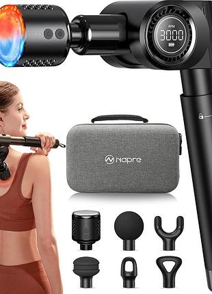 Массажный пистолет napre neg-100 massage gun пистолет для глубокого массажа мышц с удлинительной ручкой, перкуссионный массажер