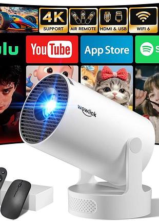 Мини-проектор 720p/1080p wowlink smart projector w210 портативный проектор с wifi 6 и bluetooth 5.4