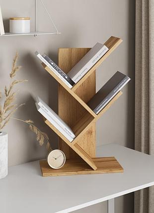 Полка-подставка для книг, настольный книжный стеллаж, лдсп, 40×20×66 см для дома и офиса, дуб аппалачи