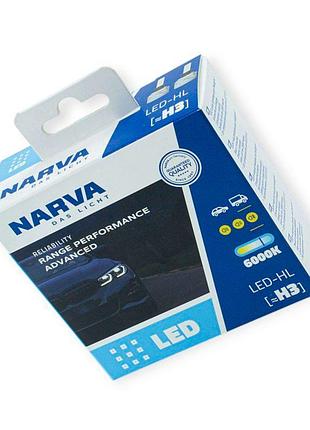 Автолампа led h3 12v-24v rpa 6500k 19w narva