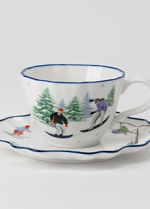 Чашка з блюдцем "ski", 200 мл elisey