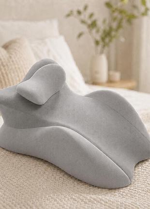 Серый подушка ортопедическая pillow-06 / клинообразная подушка для сна из полиэстера / ортопедическая подушка для поддержания тела