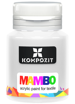 Краска по ткани мамво art kompozit, 20 мл, 20 мл, 001 белый