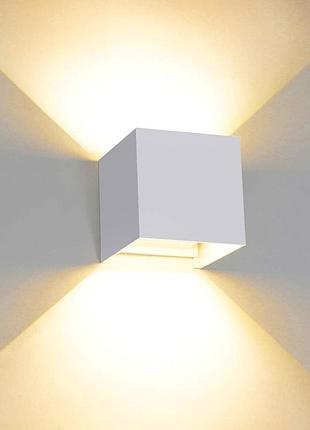 Настінний світильник 20w 6000k 12х12х12 см kawell 33-au-led світильник для зовнішнього використання з регульованим світлом