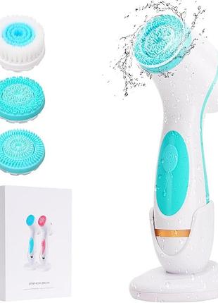 Электрическая щетка для очищения лица 3 в 1 cnaier spin facial brush ae-868 беспроводная щетка с 3 сменными насадками