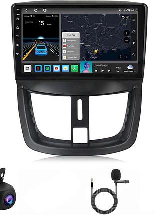 Автомобильный экран для peugeot 207 2006–2015 hikity hik20am20 android 12” автомагнитола с сенсорным экраном