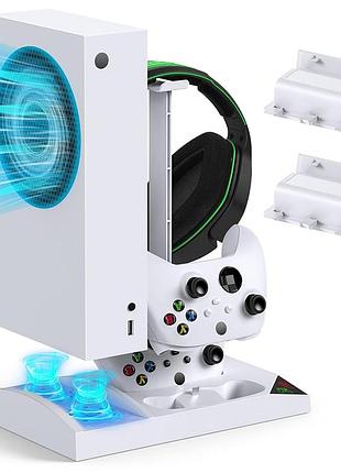 Подставка-охладитель для xbox series s charging station for xss зарядная док-станция для консоли xbox+2 батареи
