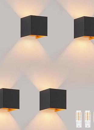 4шт. настенный светильник lureshine led wall ligh g9 черный настенный светильник с регулируемым углом луча