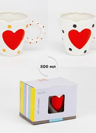 Кружка "сердечко", 500 мл * рандомный выбор дизайна elisey
