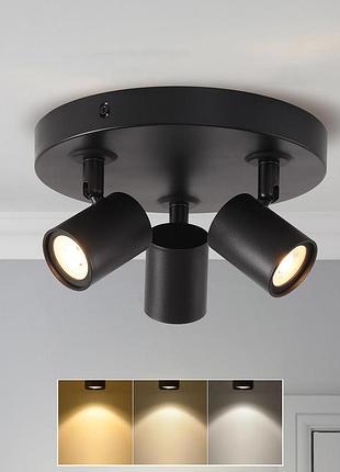 Круглий стельовий світильник anwio led ceiling lamp lg11a-220y-15 світильник з поворотними лампами