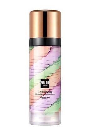 Трикольорова база для обличчя senana contour three isolation face balancing, 40 g