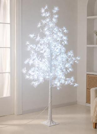 Декоративное дерево-светильник 1.8 м, 120 led холодный белый / светильник-дерево с цветами / декоративное светодиодное дерево