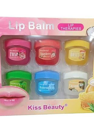 Набір бальзамів для губ lip balm 6*12 g