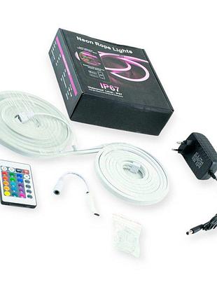 Лента гибкая светодиодная 5м 12v 300l (3528) rgb пульт megalight
