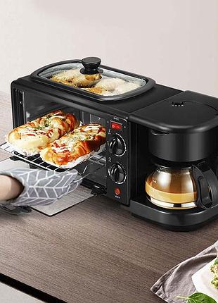 Електрична духовка 3в1 domotec ms-5308в кофеварка сковорода 9 л 4500w