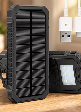Павербанк solar 50000 mah / портативний акумулятор / сонячний повербанк з ліхтариком