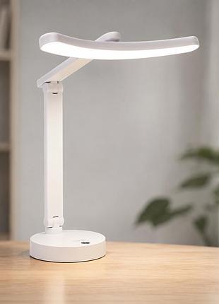 Акумуляторна настільна лампа bl 1967 / led поворотний світильник / сенсорна лампа біла