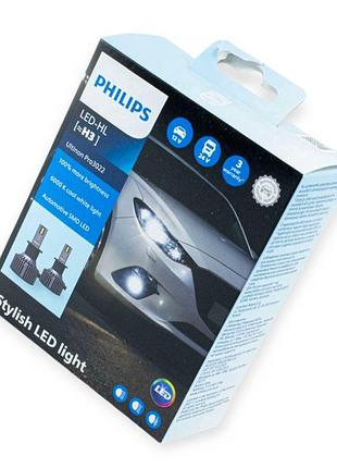 Автолампа led h3 12v-24v ultinon pro3022 6000k 100% philips радиатор вентилятор