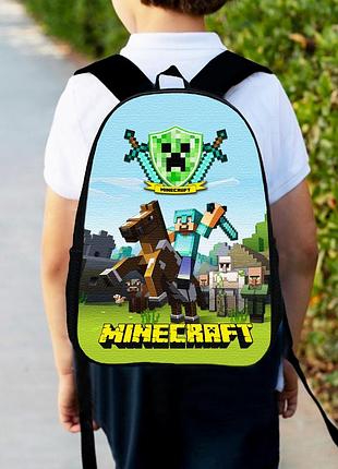 Рюкзак детский майнкрафт "minecraft" 34х27см, городской ранец для мальчика с принтом (00311)