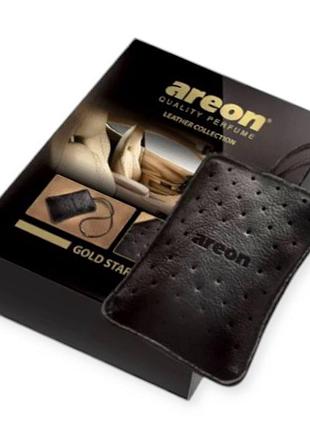 Ароматизатор на зеркало сухой мешочек areon leather collection "gold star"
