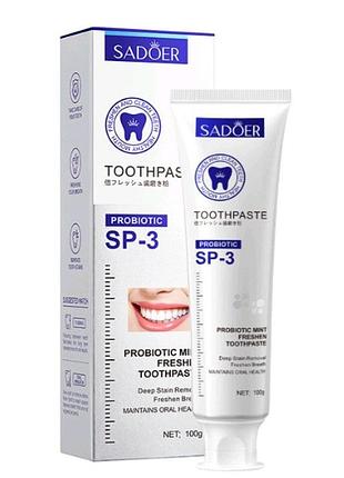 Освежающая зубная паста с пробиотиками sadoer probiotic mint freshen toothpaste, 100г