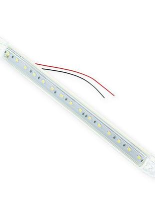 Фонарь маркерный овальный белый 240х15мм 15 led (12, 24v) (isiksan) isiksan
